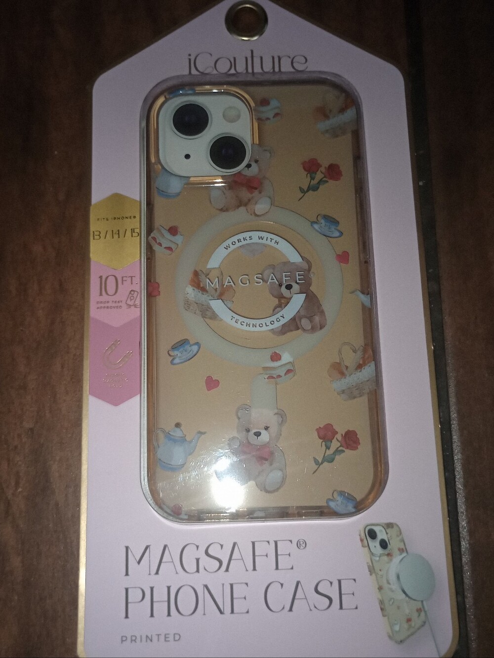 Beige Teddy Print MagSafe Phone Case